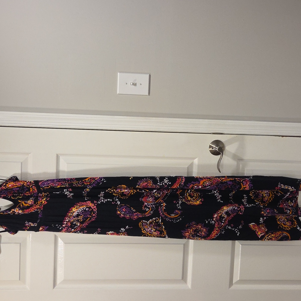 Express Black Paisley Knit Maxi Dress